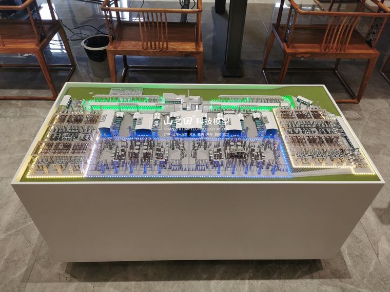 Electrical substation model with its internal equipment