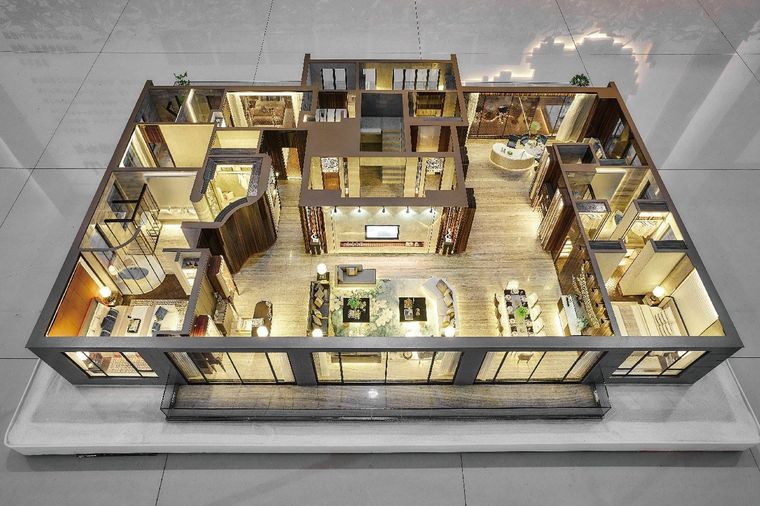 Cutaway model revealing the floors